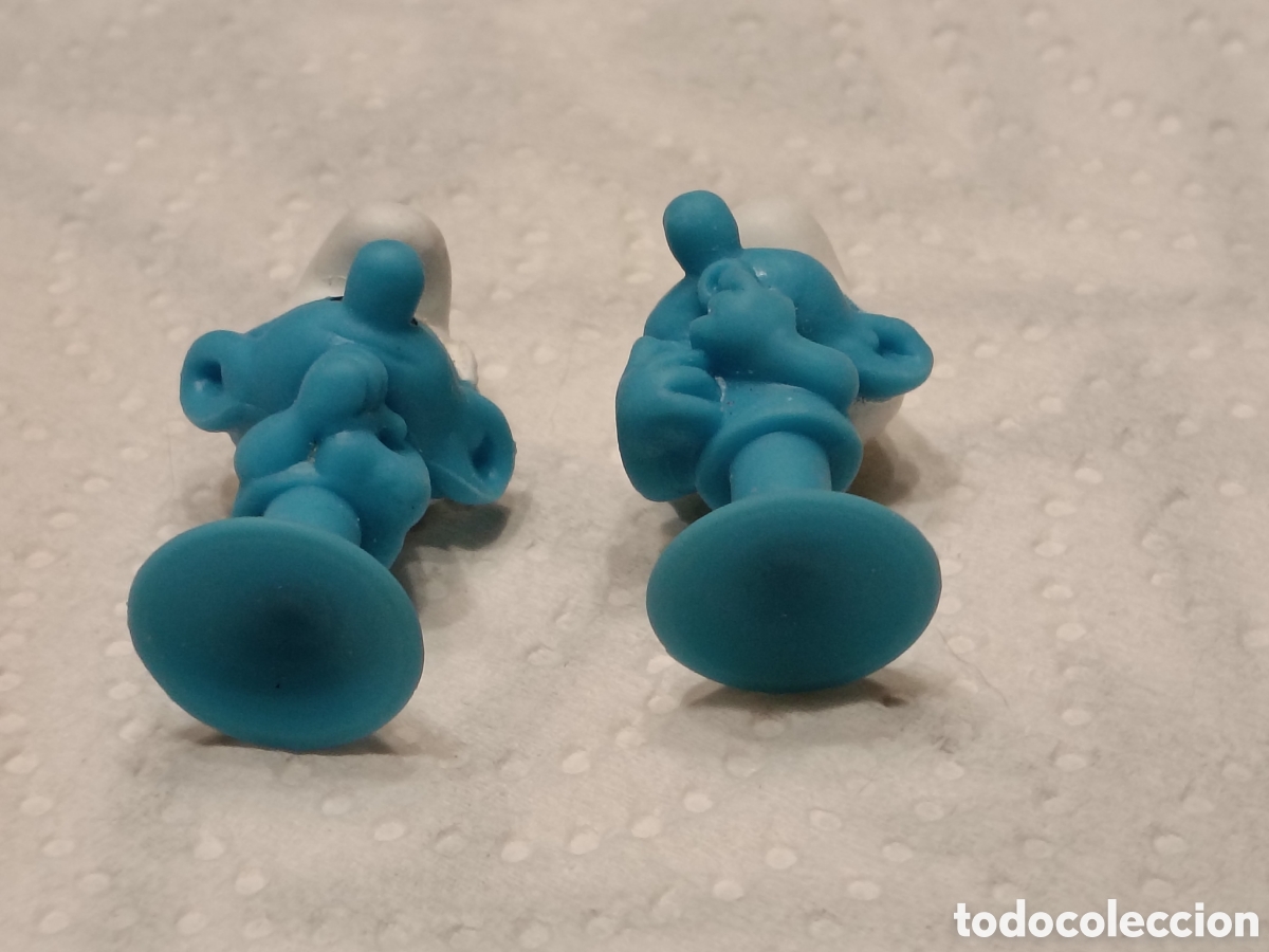 Figuras de goma y PVC: 2 PITUFOS &copy;PEYO con VENTOSA (3cm) - Foto 5
