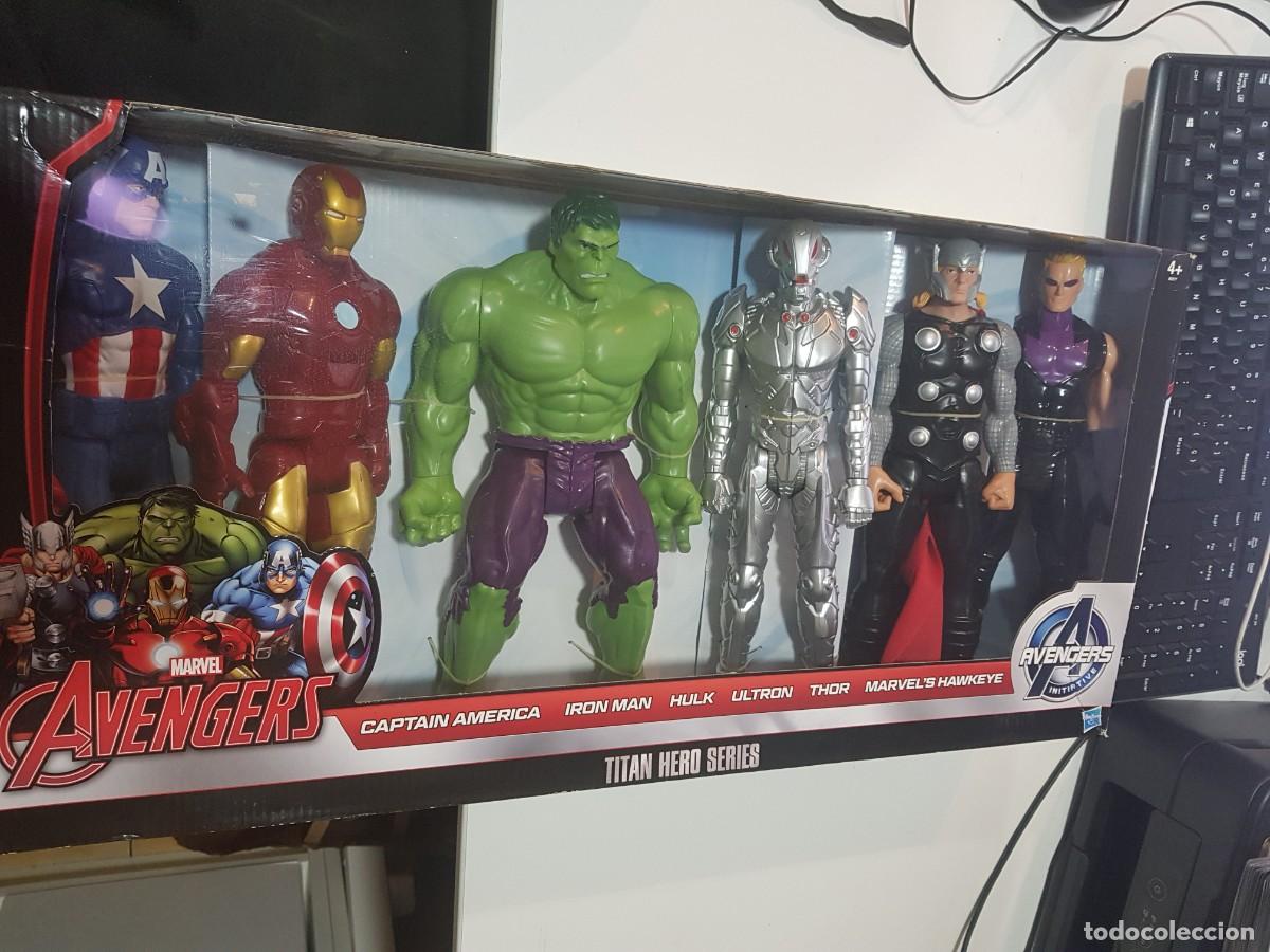 Figuras de goma y PVC: Pack 6 figuras de accion Marvel avengers Titan Hero Series nuevo a estrenar