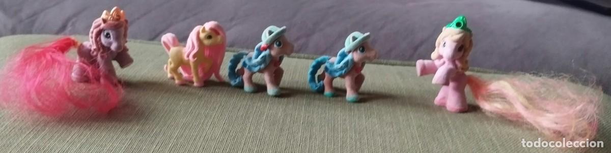 Figuras de goma y PVC: LOTE 5 MINI PONIS ATERCIOPELADOS TIPO FILLY - 4 CM