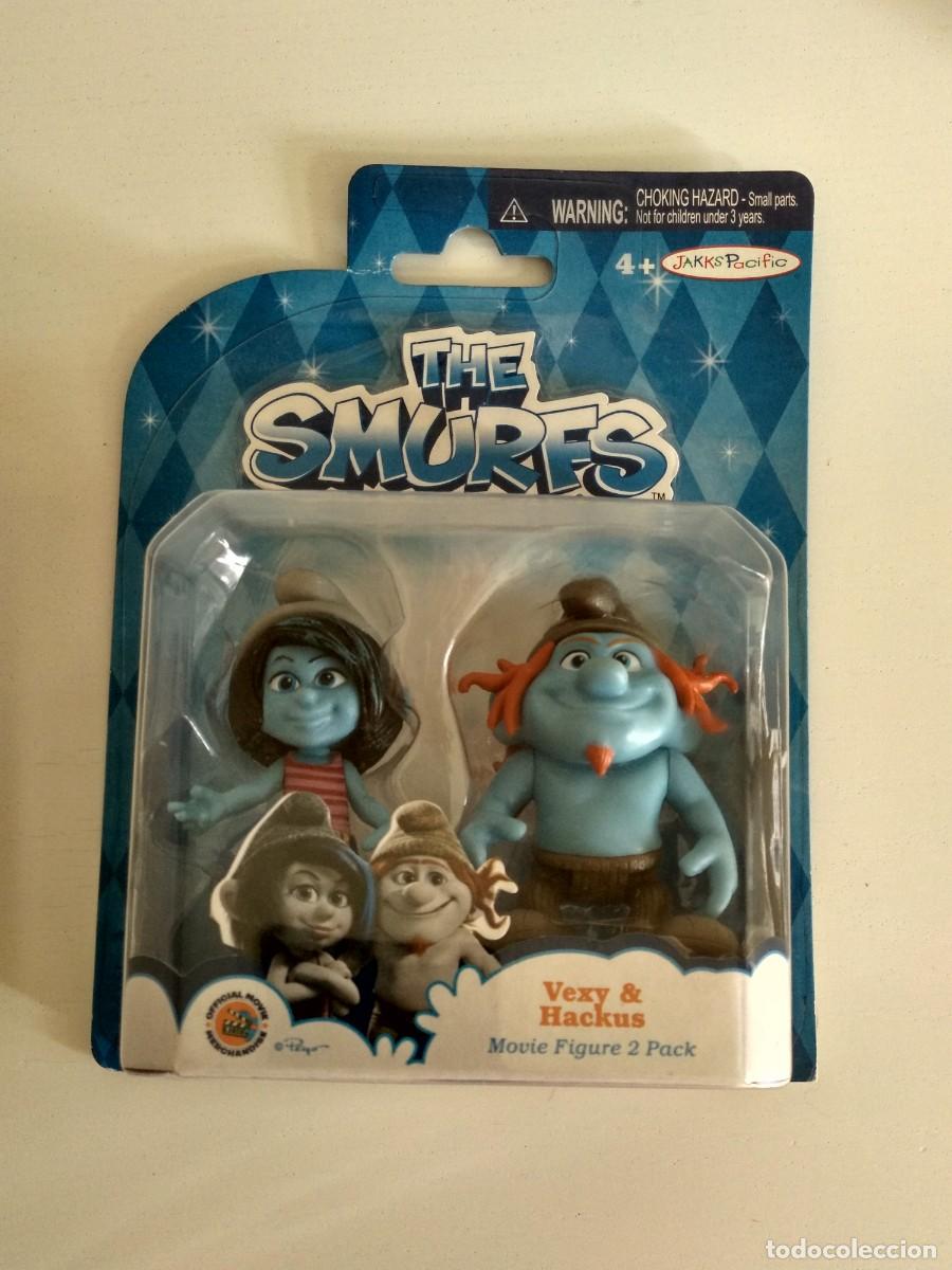Figuras de goma y PVC: FIGURAS PEL&Iacute;CULA LOS PITUFOS THE SMURFS. VEXY AND HACKUS. JAKKS PACIFIC 2013. NUEVAS