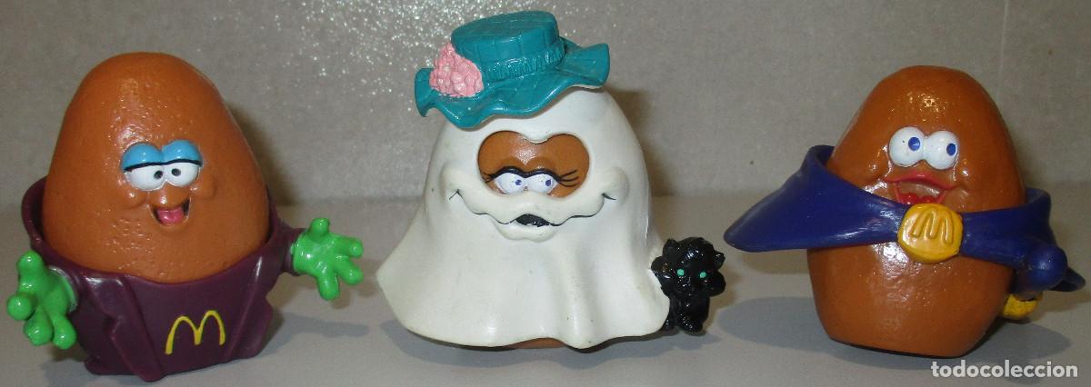 Figuras de goma y PVC: McDonalds 1992 Halloween Chicken McNugget Nugget Buddies Nuggets, Fantasma, Bruja, Frankenstein