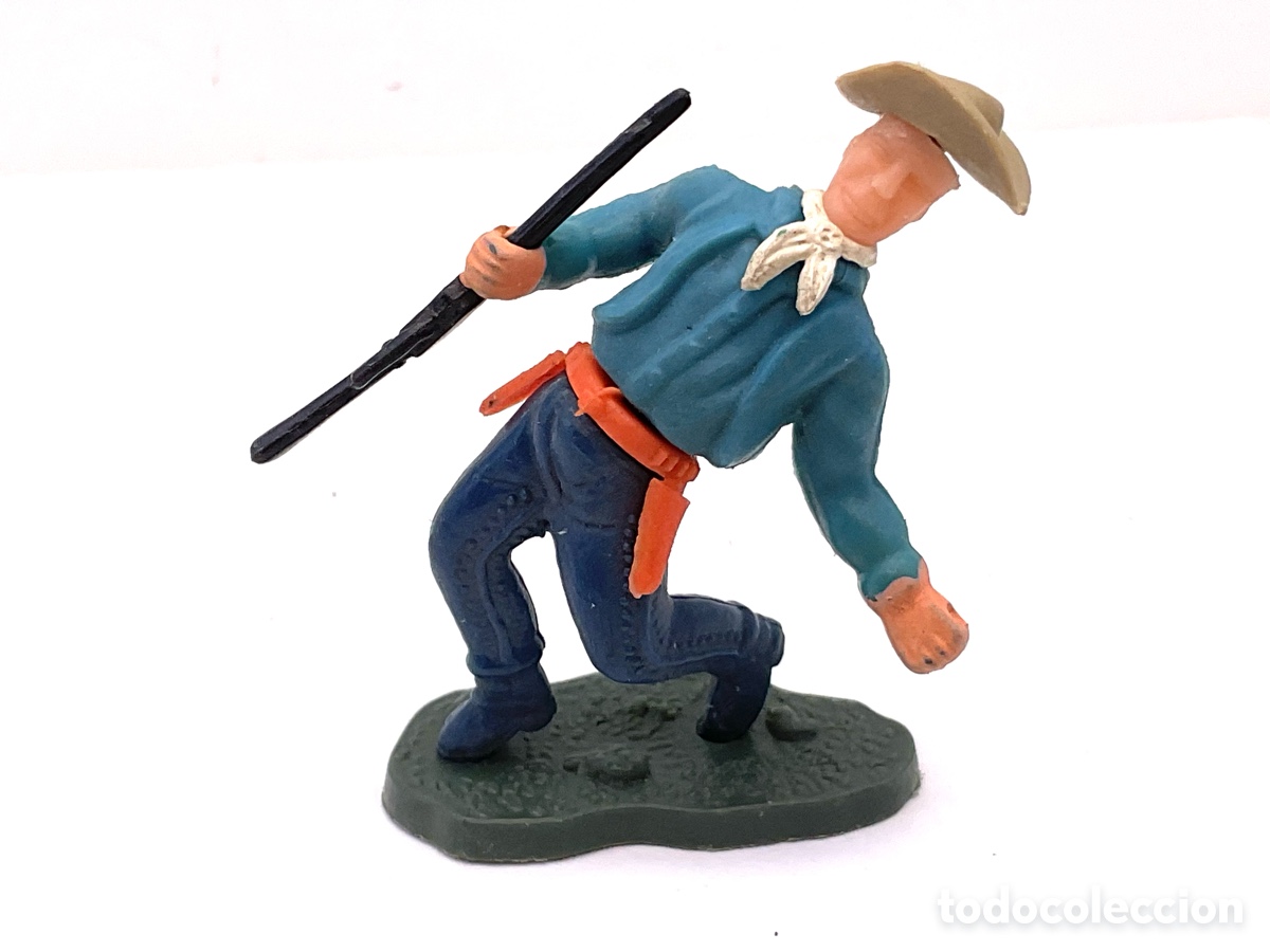 Figuras de goma y PVC: ANTIGUA FIGURA DEL OESTE EN PL&Aacute;STICO. COWBOY CON FUSIL