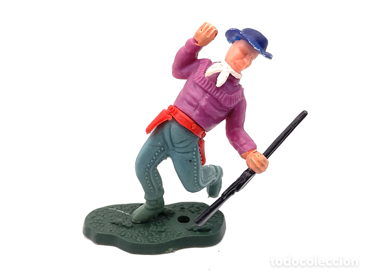 Figuras de goma y PVC: ANTIGUA FIGURA DEL OESTE EN PL&Aacute;STICO. COWBOY CON FUSIL