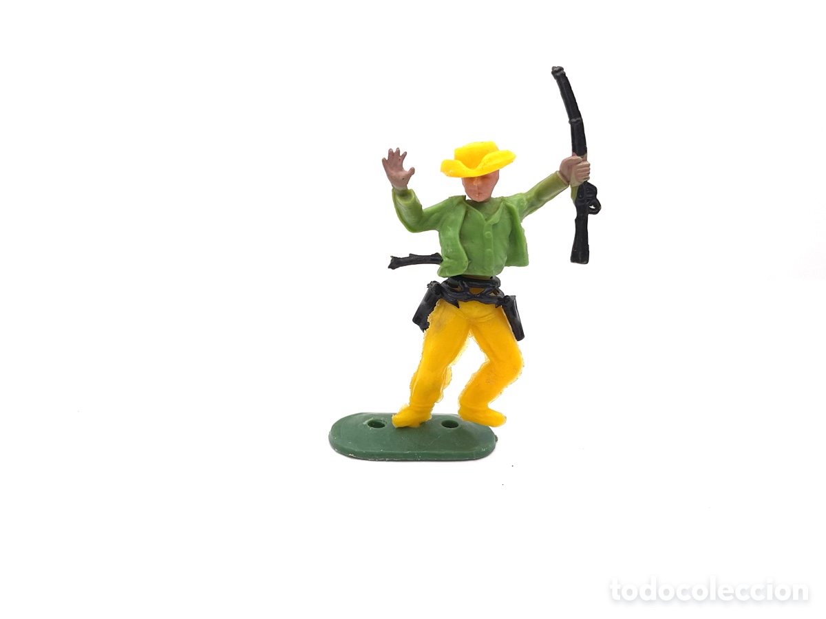 Figuras de goma y PVC: ANTIGUA FIGURA DEL OESTE EN PL&Aacute;STICO. COWBOY CON FUSIL