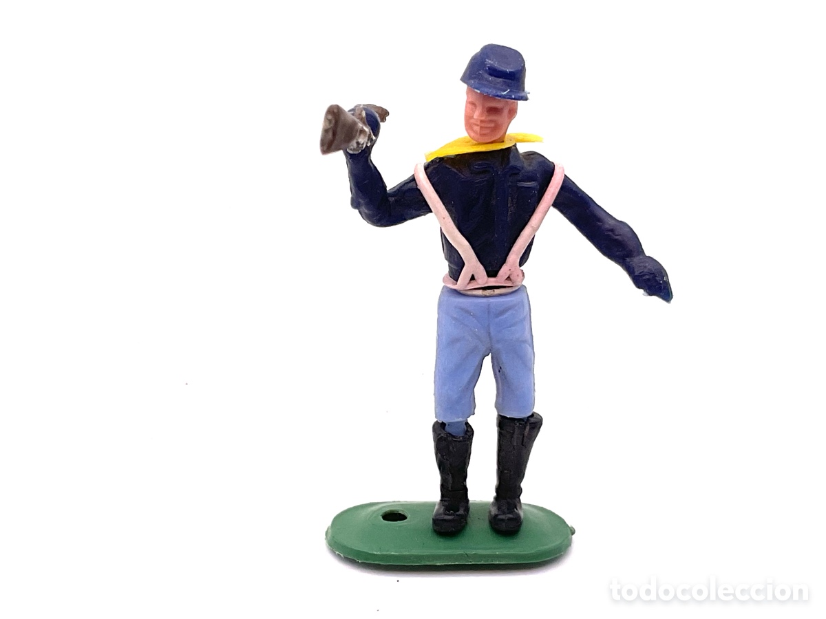 Figuras de goma y PVC: ANTIGUA FIGURA DEL OESTE EN PL&Aacute;STICO. SOLDADO DE LA UNI&Oacute;N.