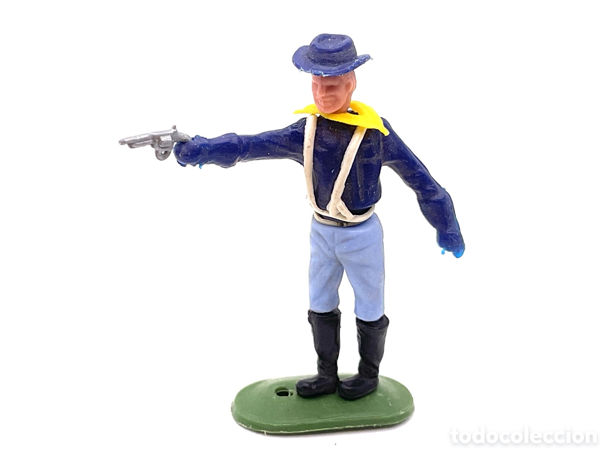 Figuras de goma y PVC: ANTIGUA FIGURA DEL OESTE EN PL&Aacute;STICO. SOLDADO DE LA UNI&Oacute;N.