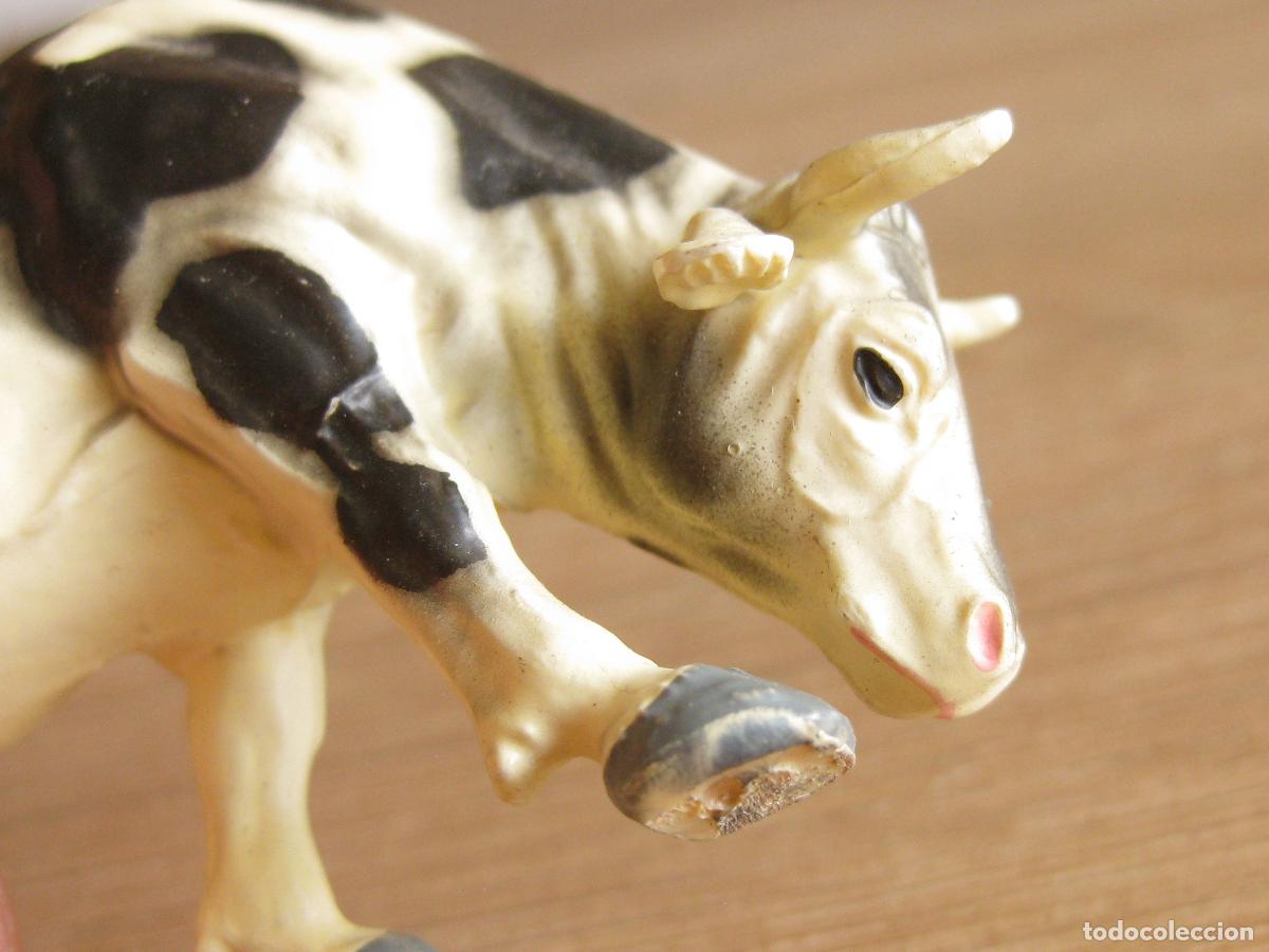 Figuras de goma y PVC: ANTIGUA FIGURA ELASTOL&Iacute;N DE UNA BACA FRISONA - Foto 4