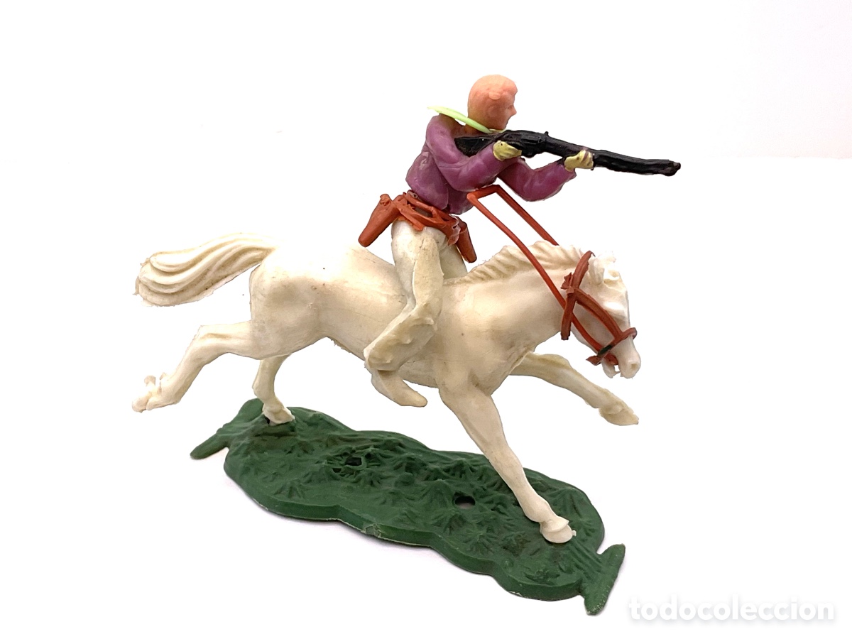 Figuras de goma y PVC: ANTIGUA FIGURA DEL OESTE EN PL&Aacute;STICO. COWBOY A CABALLO.