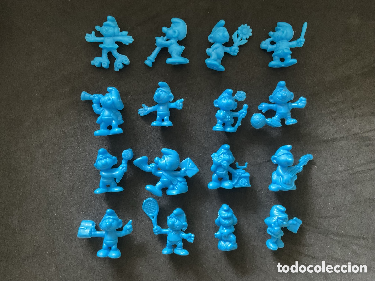 Figuras de goma y PVC: ANTIGUAS FIGURAS DUNKIN DE LOS PITUFOS. COLECCI&Oacute;N COMPLETA. OMO. A&Ntilde;O 1983.