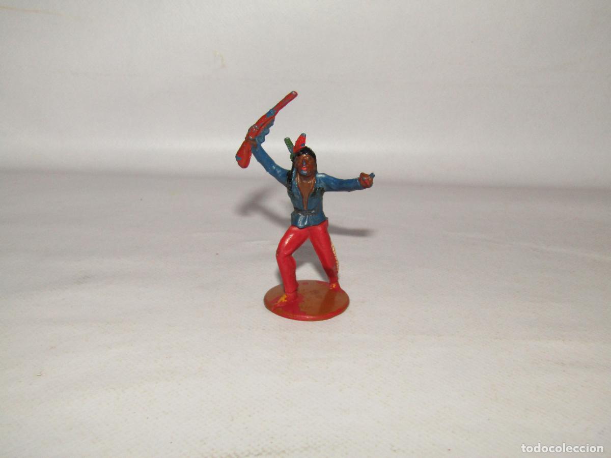 Figuras de goma y PVC: Antiguo Explorador Indio en Goma y Articulado de GAMA, TEIXIDO, PECH - A&ntilde;o 1950-60s.