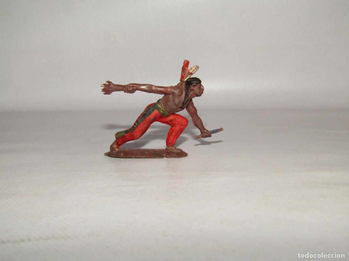 Figuras de goma y PVC: Antiguo Guerrero Indio de PECH Serie Peque&ntilde;a en Goma - A&ntilde;o 1950s.