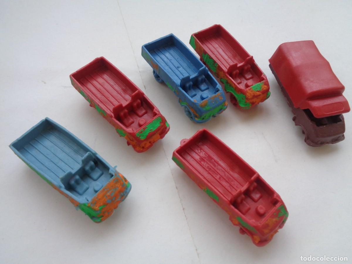 Figuras de goma y PVC: LOTE DE 6 FIGURAS ANTIGUAS DE PLASTICO DE MONTAPLEX : CAMIONES