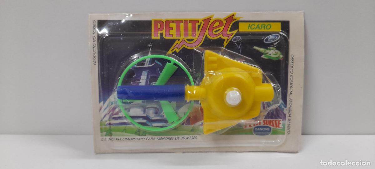 Figuras de goma y PVC: PETITJET - ICARO . ARTICULO PROMOCIONAL PETIT SUISSE / DANONE . BLISTER ORIGINAL A&Ntilde;OS 90