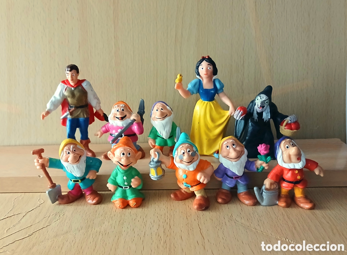 Figure di Gomma e PVC: Lote 10 figuras Blancanieves y los siete enanitos de Bullyland