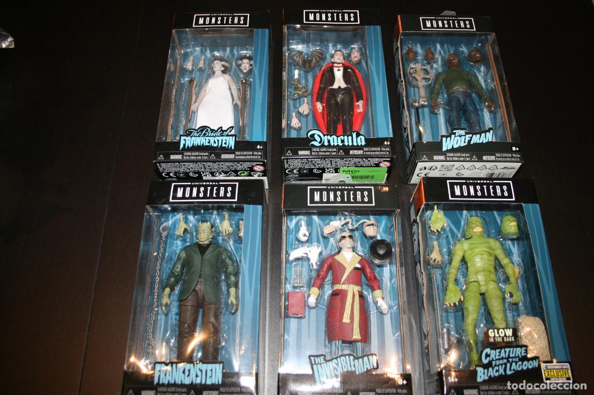 Figuras de goma y PVC: Colecci&oacute;n completa figuras universal monsters de jada frankenstein, dracula, hombre lobo...