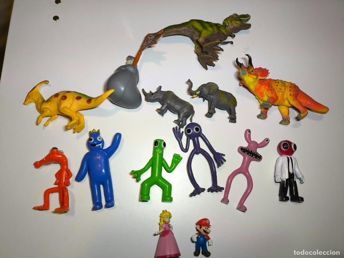 Figuras de goma y PVC: Lote figuras Super Mario Peach Nintendo 2008 Roblox Rainbow Friends Dinosaurios juguetes