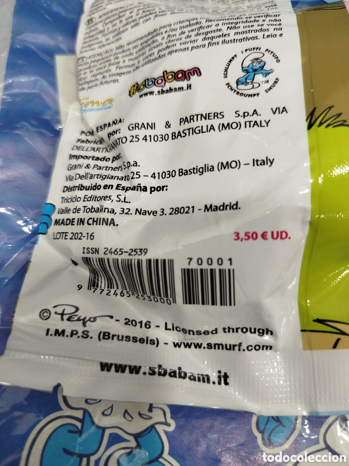 Figuras de goma y PVC: Sobres los pitufos peyo con peana 2016 - Foto 5