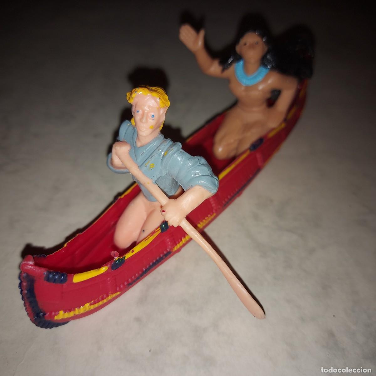 Figuras de goma y PVC: FIGURA PVC POCAHONTAS YOLANDA WALT DISNEY DIBUJOS ANIMADOS CAPITAN JOHN SMITH CANOA