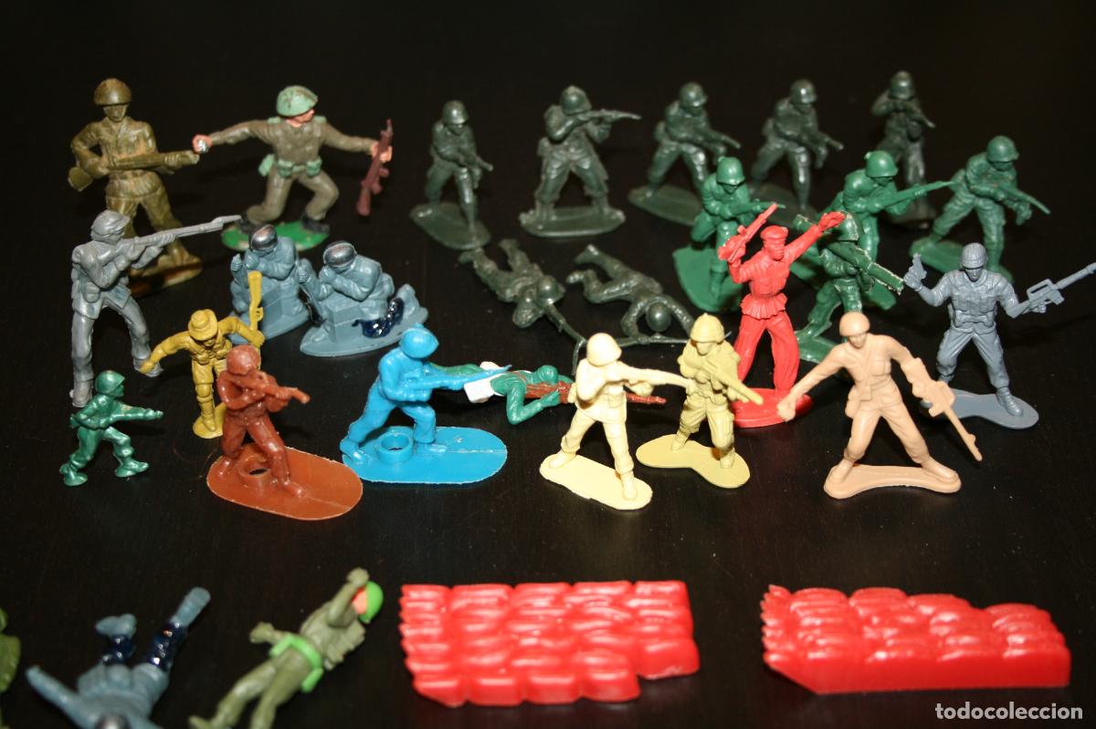 Figure di Gomma e PVC: Lote soldados pl&aacute;stico segunda guerra mundial WW II y otras a&ntilde;os 70 y 80