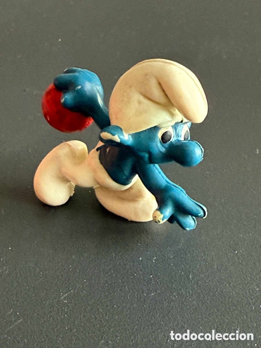 Figuras de goma y PVC: PVC. PITUFO JUGADOR DE BOLOS. Sin Marca Visible