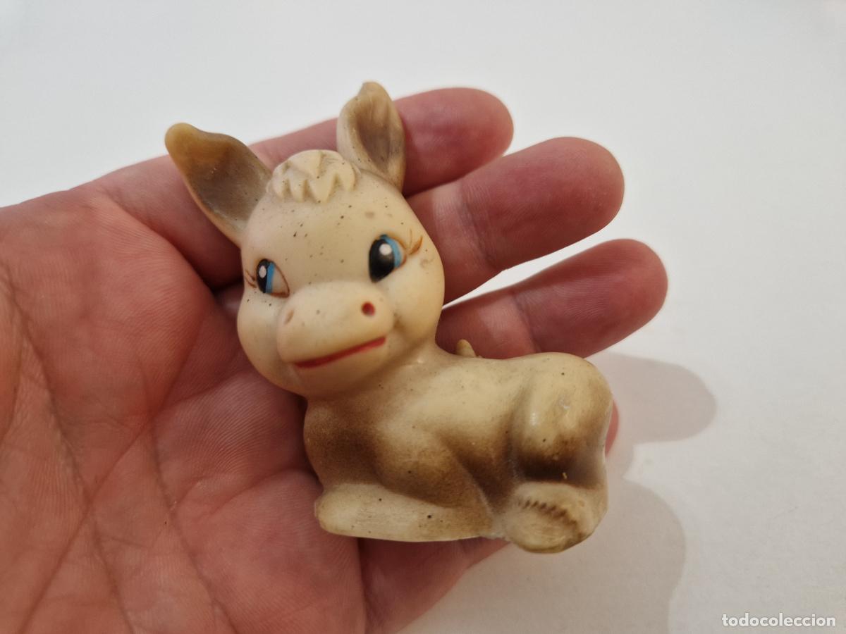 Figuras de goma y PVC: antiguo sacapuntas figura goma burro asno ferrandiz cabezon Playme a&ntilde;os 70 vintage escuela