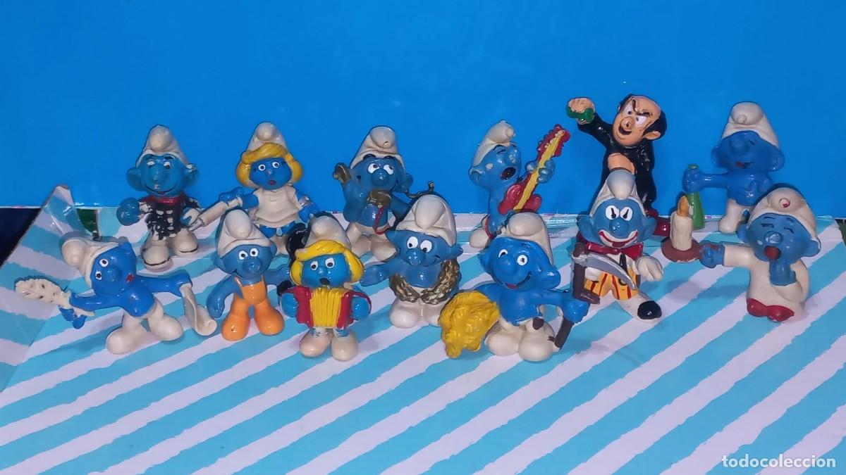 Figuras de goma y PVC: Lote de 13 figuras pvc de Los Pitufos, Les Schtroumpfs, The Smurfs, a&ntilde;os 80
