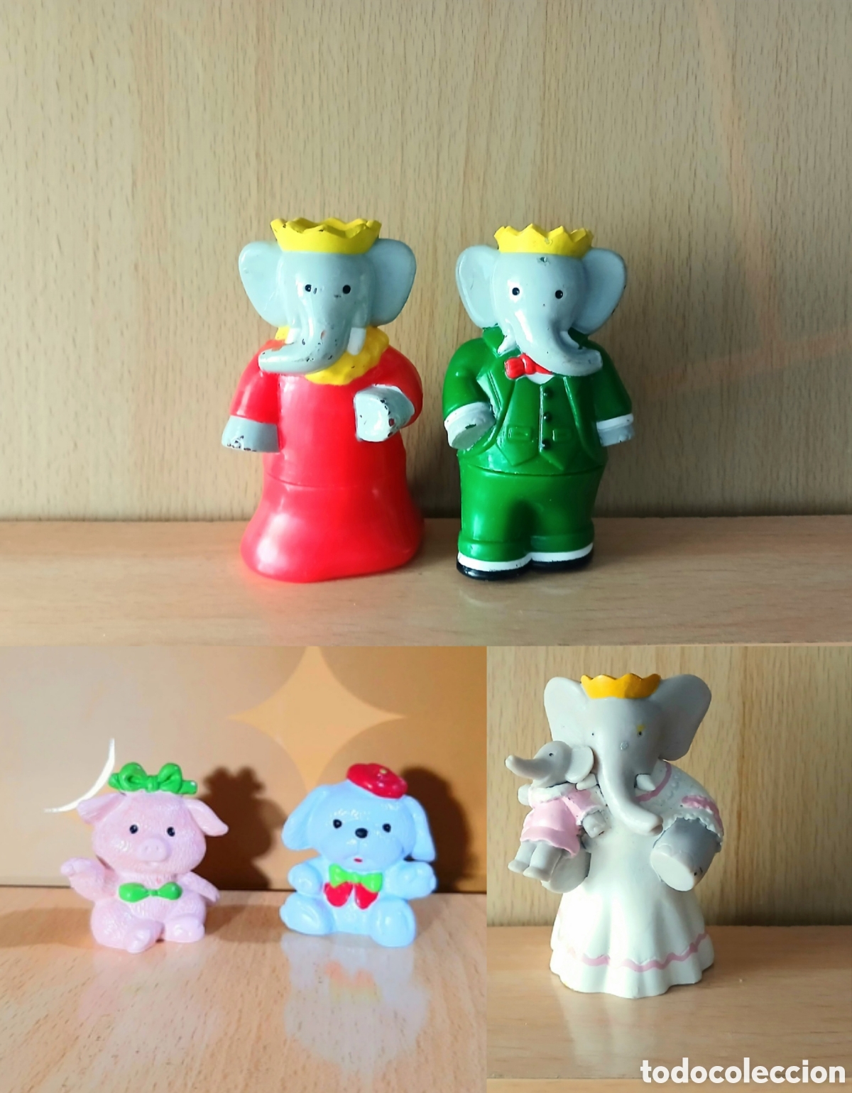 Figuras de goma y PVC: Figuras PVC Babar y Amigos Hello Kitty - Bully 80s - Foto 1
