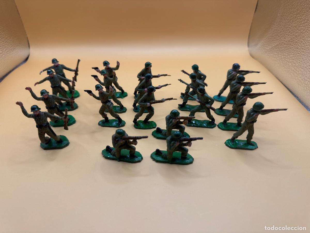 Figuras de goma y PVC: Lote mini figuras soldados pech jecsan reamsa