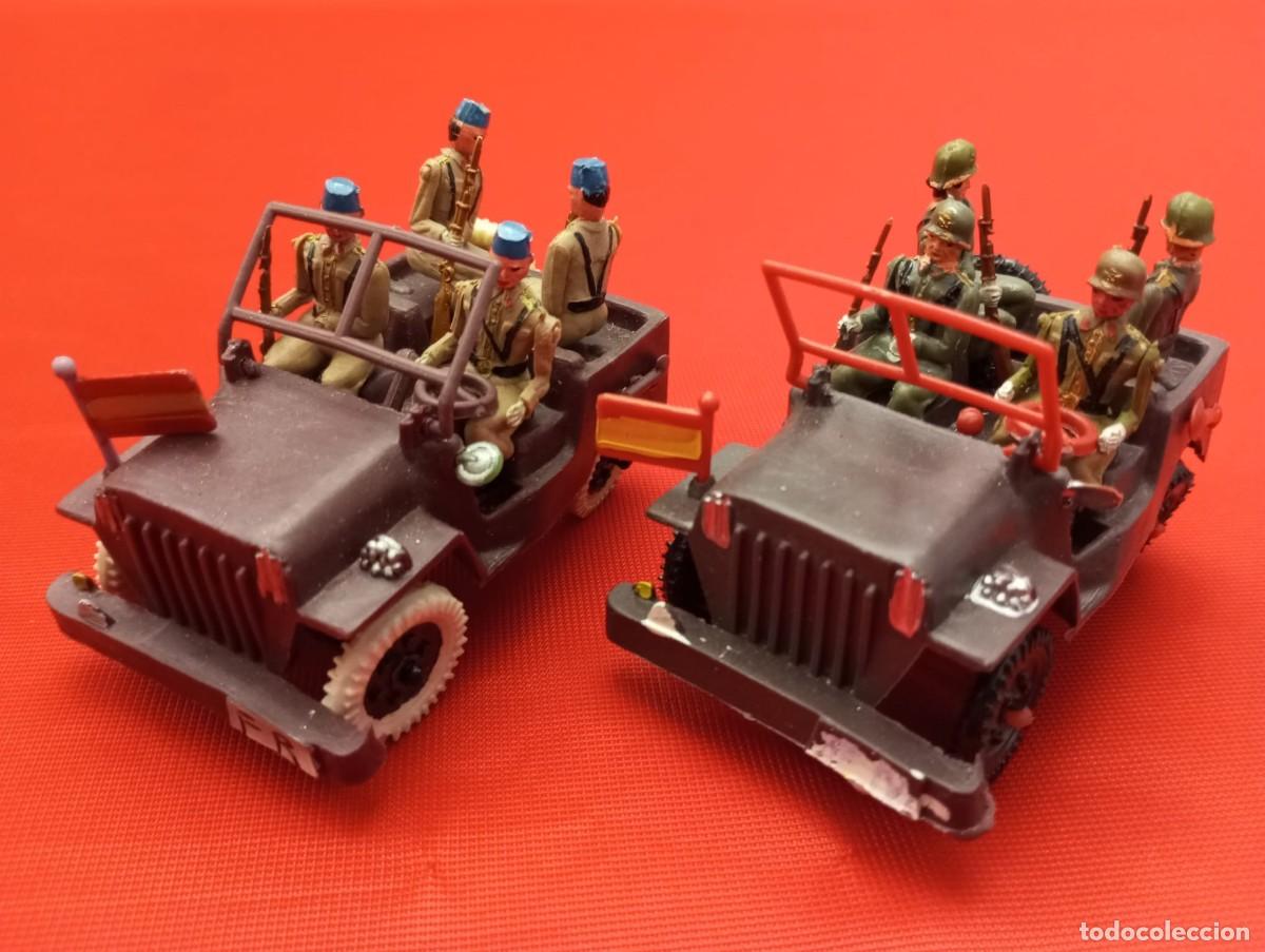 Figuras de goma y PVC: TEIXIDO. DESFILE DIA DE LA VICTORIA. 2 JEEPS DIFERENTES. NUEVOS. SIN USO. ORIGINALES. A&Ntilde;OS 60.