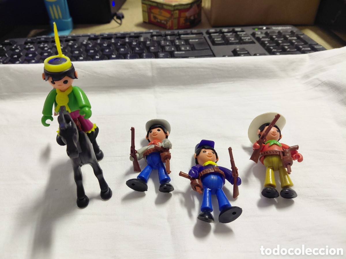 Figuras de goma y PVC: LOTE SUPERCHARLY A&Ntilde;OS 70.CABALLO,INDIO VAQUEROS Y SOLDADO