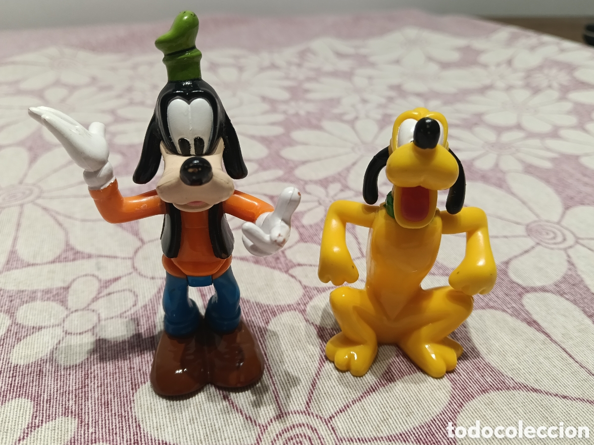 Figuras de goma y PVC: Lote de 2 figuras articuladas Disney: Goofy y Pluto (Oficiales Disney)