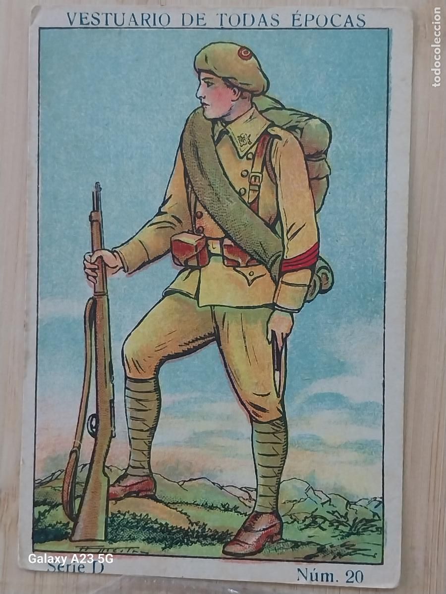 Figuras de goma y PVC: CABO INFANTERIA EJERCITO ESPA&Ntilde;OL A&Ntilde;OS 1920 CROMO PROMOCIONAL CHOCOLATES JUNCOSA 9.8X ****6.7CMS