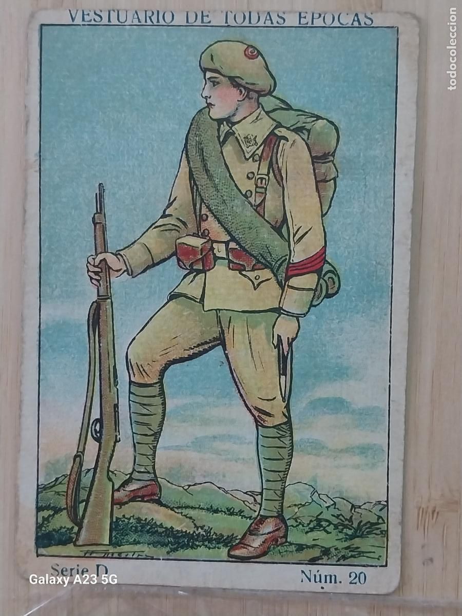 Figuras de goma y PVC: CABO INFANTERIA EJERCITO ESPA&Ntilde;OL A&Ntilde;OS 1920 CROMO PROMOCIONAL CHOCOLATES JUNCOSA 9.8X6.7CMS ******