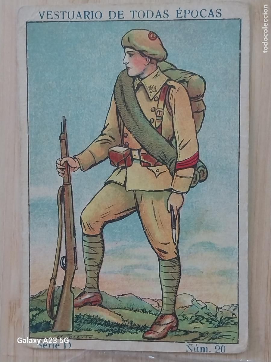 Figuras de goma y PVC: CABO INFANTERIA EJERCITO ESPA&Ntilde;OL A&Ntilde;OS 1920 CROMO PROMOCIONAL CHOCOLATES JUNCOSA 9.8X6.7CMS ****