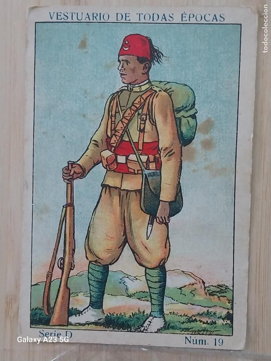 Figuras de goma y PVC: REGULARES AFRICA EJERCITO ESPA&Ntilde;OL A&Ntilde;OS 1920 CROMO PROMOCIONAL CHOCOLATES JUNCOSA 9.8X6.7CMS ***