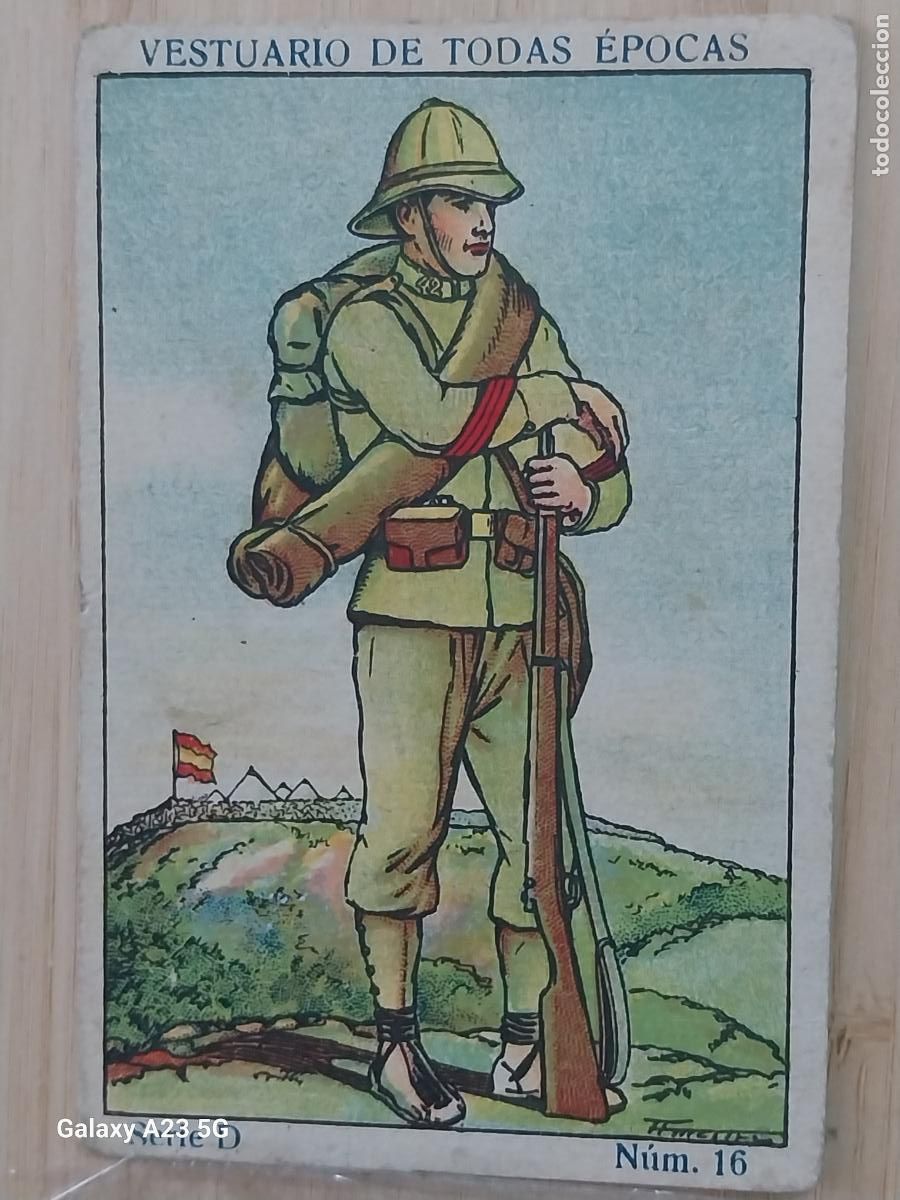 Figuras de goma y PVC: INFANTERIA MARRUECOS EJERCITO ESPA&Ntilde;OL A&Ntilde;OS 1920 CROMO PROMOCIONAL CHOCOLATES 9.8X6.7CMS **