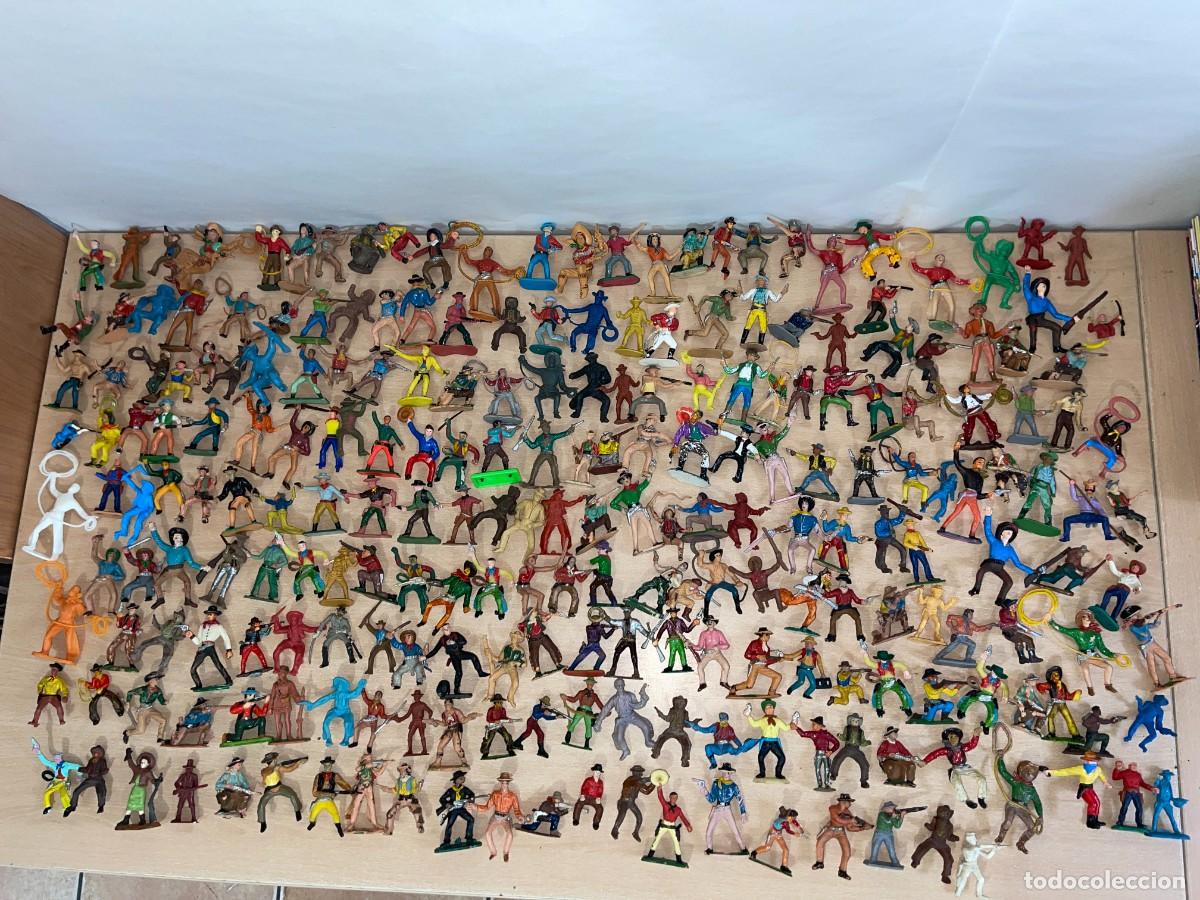 Figuras de goma y PVC: Lote 234 antiguos Cowboys vaqueros oeste conductores caravanas comansi jecsan reamsa pech britains