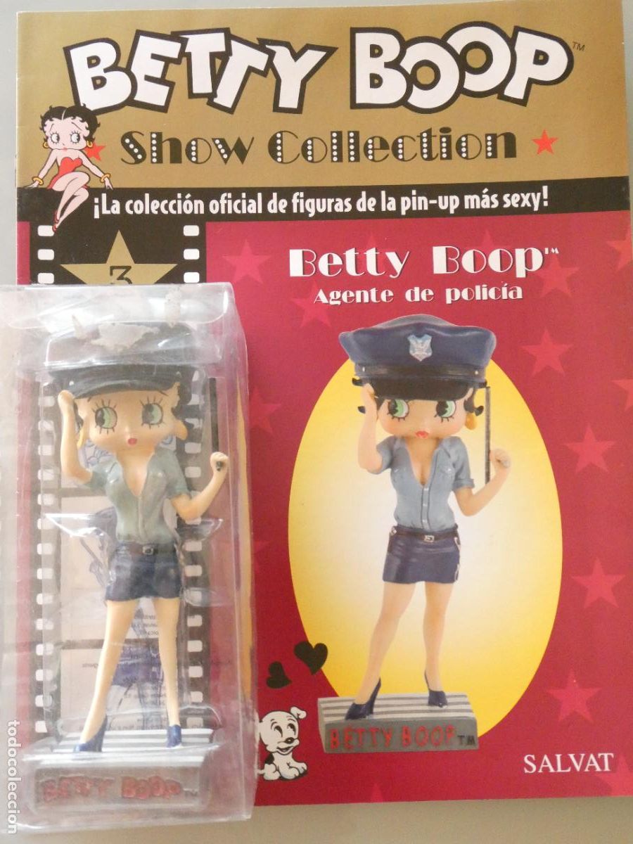 Figuras de goma y PVC: FIGURA MU&Ntilde;ECA PIN UP SEXY BETTY BOOP AGENTE DE POLIC&Iacute;A. SALVAST CON FASC&Iacute;CULO. 15CM 230GR