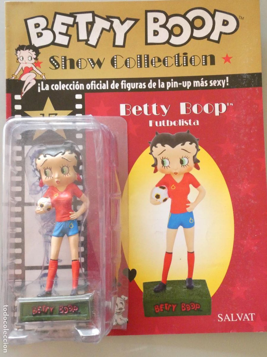 Figuras de goma y PVC: FIGURA MU&Ntilde;ECA PIN UP SEXY BETTY BOOP FUTBOLISTA ESPA&Ntilde;A. SALVAT CON FASC&Iacute;CULO. 15CM 230GR