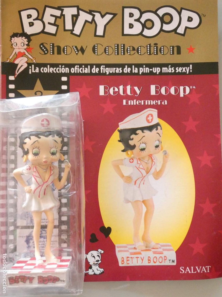 Figuras de goma y PVC: FIGURA MU&Ntilde;ECA PIN UP SEXY BETTY BOOP ENFERMERA CRUZ ROJA. SALVAT CON FASC&Iacute;CULO. 15CM 230GR
