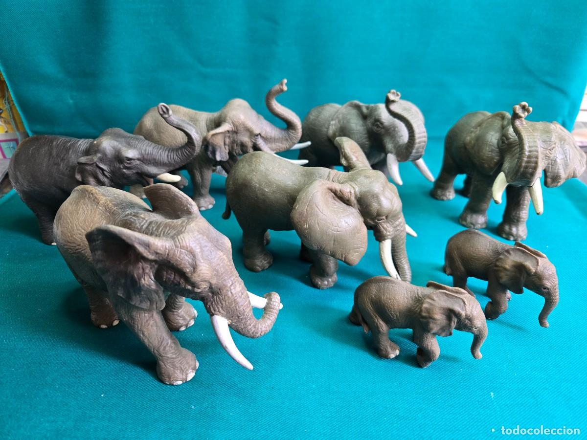 Figuras de goma y PVC: FIGURA PVC , SCHLEICH, MANADA DE ELEFANTES