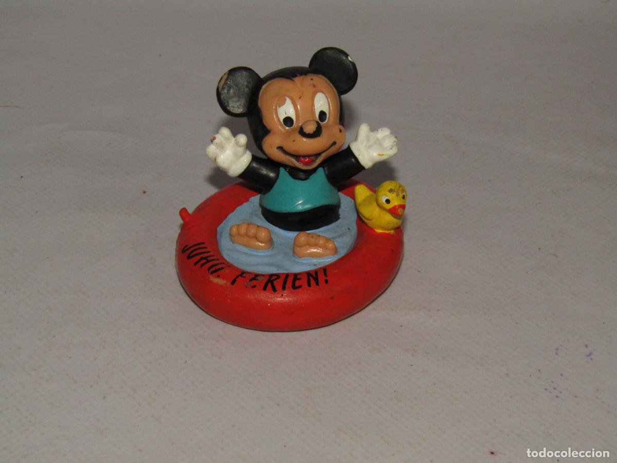 Figuras de goma y PVC: Antiguo MICKEY con PISCINA HINCHABLE de BULLY Germany de 1987