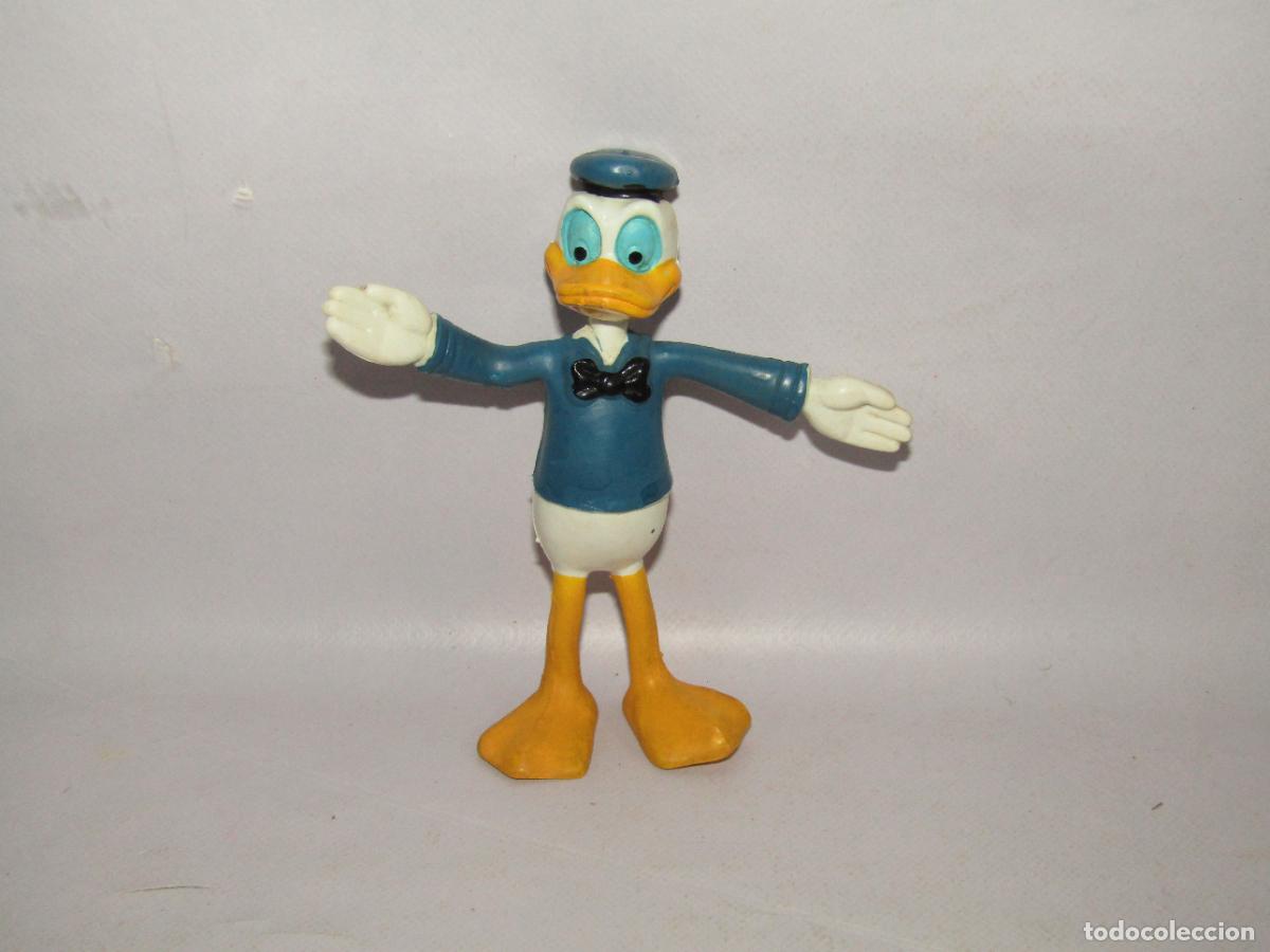Figuras de goma y PVC: Antigua Figura de Goma Flexible PATO DONALD de BRABO - Walt Disney