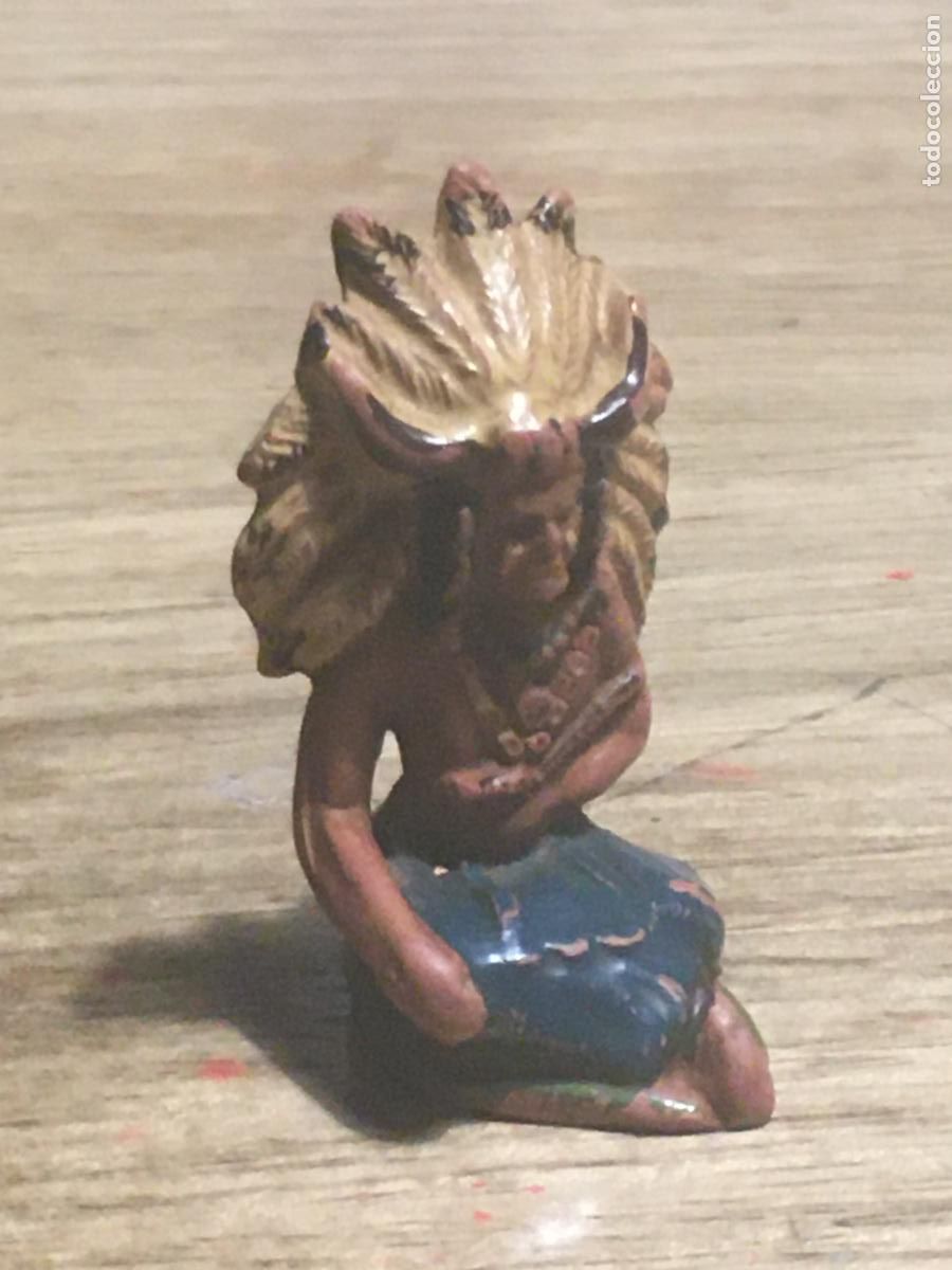 Figuras de goma y PVC: indio reamsa figura de goma original antigua