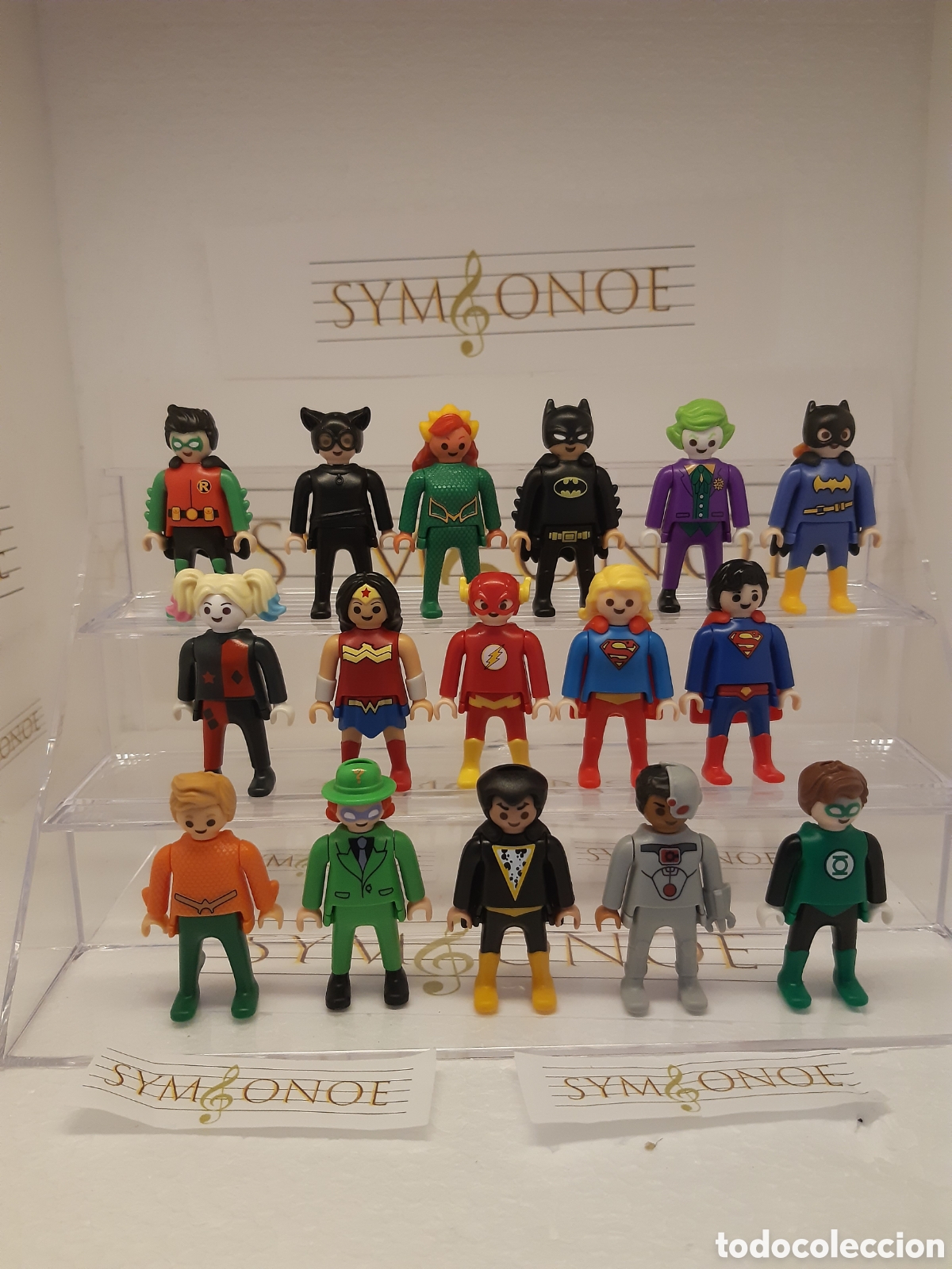 Figuras de goma Kinder: Colecci&oacute;n completa Kinder Playmobil Superheroes superman batman jocker DC marvel