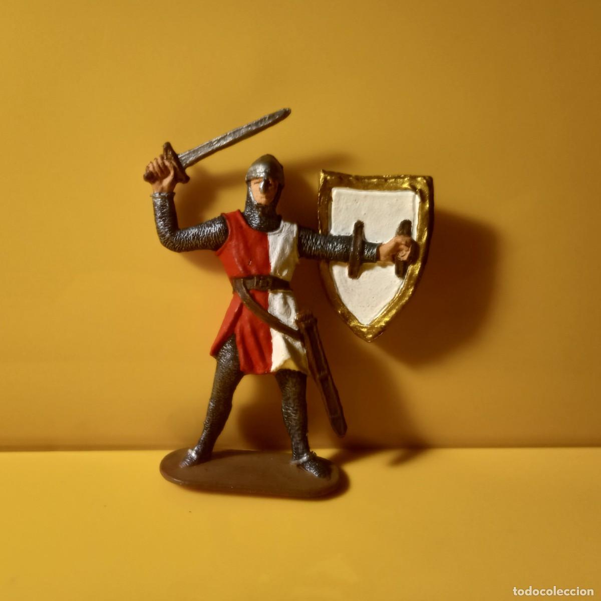 Figuras de goma y PVC: JECSAN - PUCHOL: FIGURA SOLDADO MEDIAVAL ESCALA 1/28 (6,5 CM)