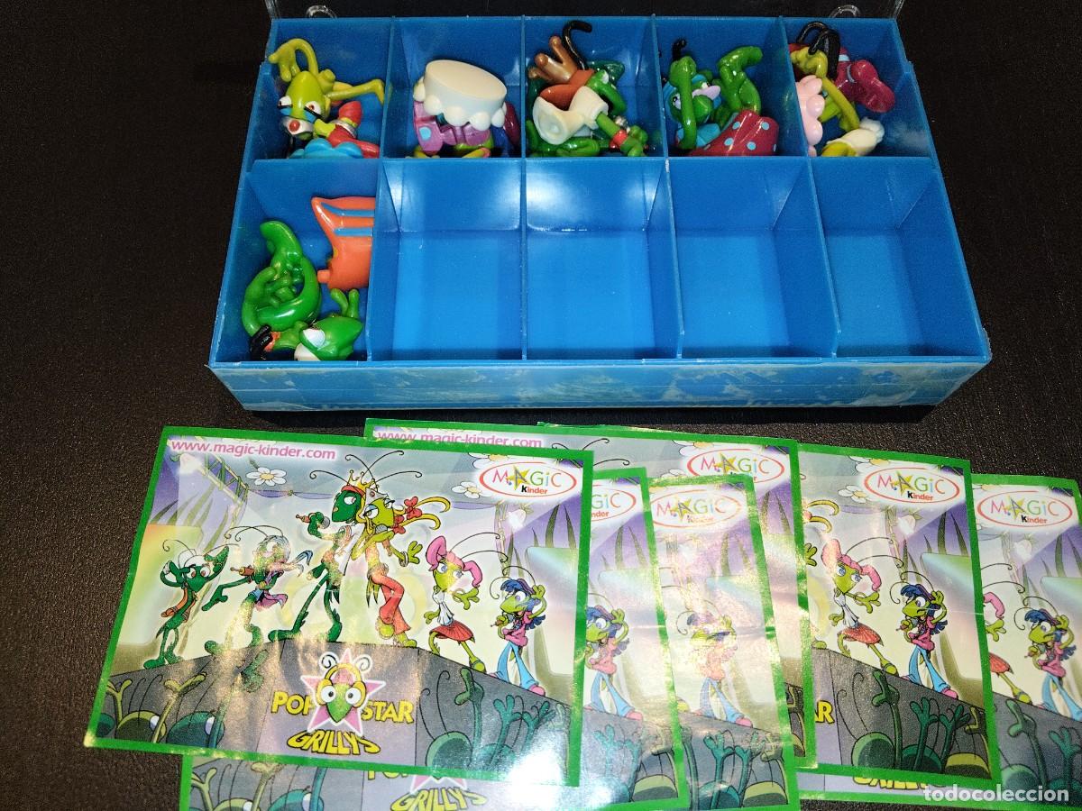 Figuras de goma Kinder: Kinder Ferrero 458 grillos m&uacute;sicos pop star grillys 2006 completa 6 fig.+6 bpz