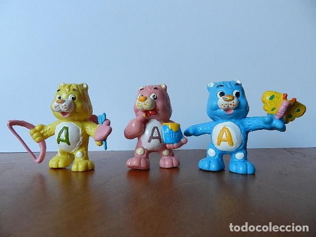 Figuras de goma y PVC: Lote 3 figuras Oso amoroso figura PVC miel color rosa mariposa azul cupido amarillo M osos amorosos