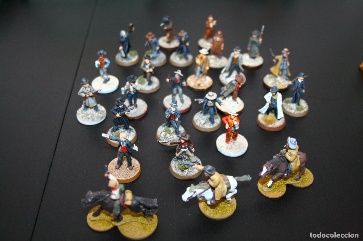 Figuras de goma Kinder: warhammer metal serie oeste western vaquero pistolero - pintado mano profesional - entre 3 y 3,5 cm