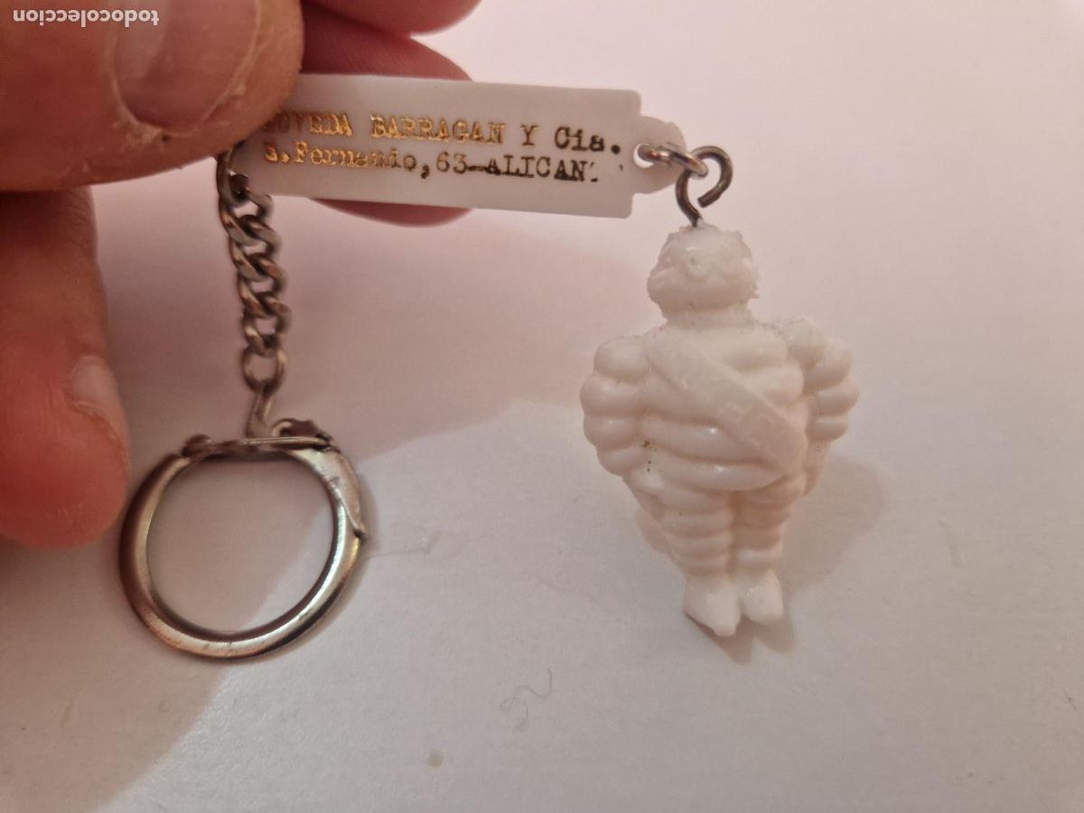Figure di Gomma e PVC: antiguo Llavero antiguo Michelin figura pvc Mu&ntilde;eco Bibendum blanco Vintage a&ntilde;os 70 taller neumatico